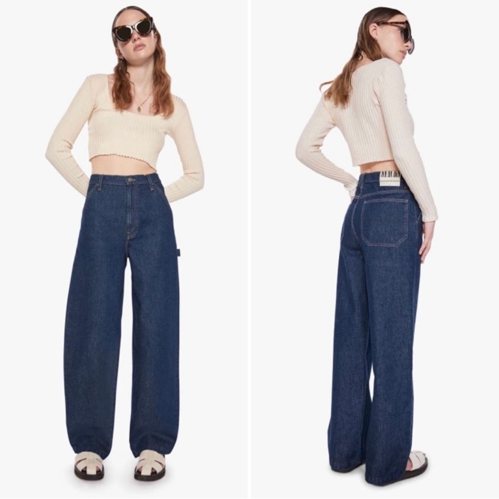 MOTHER SNACKS! Mother denim Fun Dip utility Puddle Jean in Cold Brew sz 32.
